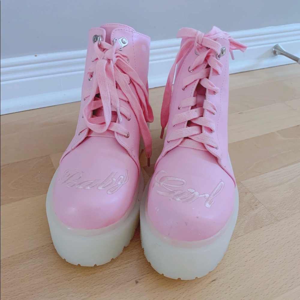 Pink Platform Boots